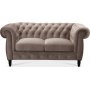 Kahden istuttava Chesterfield Cambridge -sohva - Vaaleanharmaa sametti