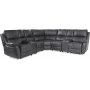 Recliner-kulmasohva Enjoy - Viiden istuttava (shkinen) harmaalla keinonahkalla
