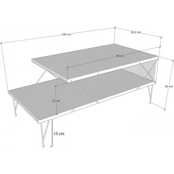 Yksininen sohvapyt 100 x 50 cm - Antrasiitti