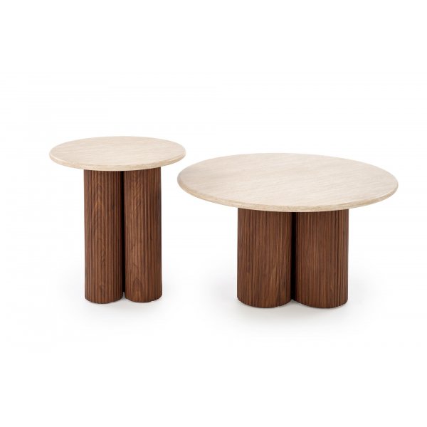 Sohvapöytä mokkakuvio travertiinikannella 80 cm Sohvapöytä mokkakuvio travertiinikannella 80 cm