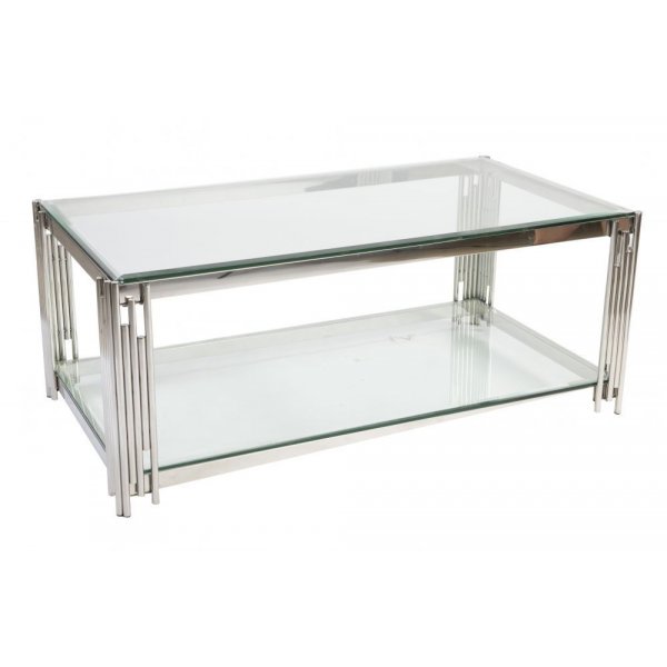 Prato sohvapyt 130 cm - Kromi/lasi