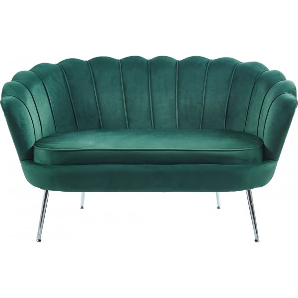 Kingsley 2-istuttava sohva samettia - vihre� / kromi