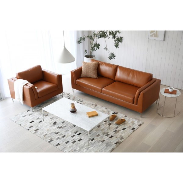 Sohva 3-paikkainen ruskea keinonahka + Huonekalujen tekstiilien puhdistus Sohva 3-paikkainen ruskea keinonahka + Huonekalujen tekstiilien puhdistus