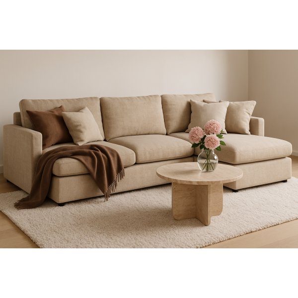 Moby tummanbeige divaanisohva 296 cm - Käännettävä divaanisohva taskujousilla + Huonekalujen jalat Moby tummanbeige divaanisohva 296 cm - Käännettävä divaanisohva taskujousilla + Huonekalujen jalat