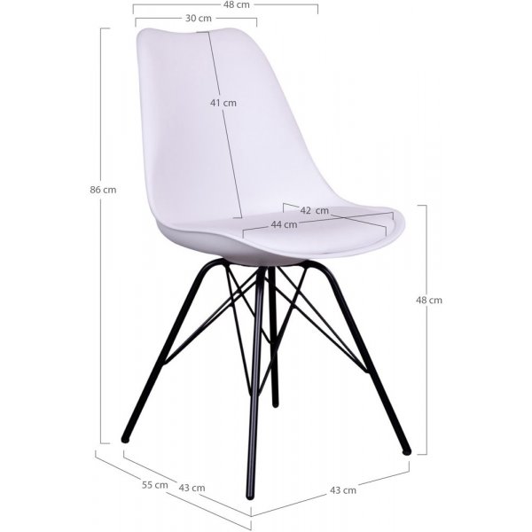 Oslo ruokapöydän tuoli - valkoinen/musta Oslo ruokapöydän tuoli - valkoinen/musta