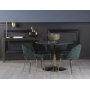 Plaza-ruokailuryhm, marmoripyt ja 4 kpl Plaza-samettituolia - Vihre/Harmaa/Messinki