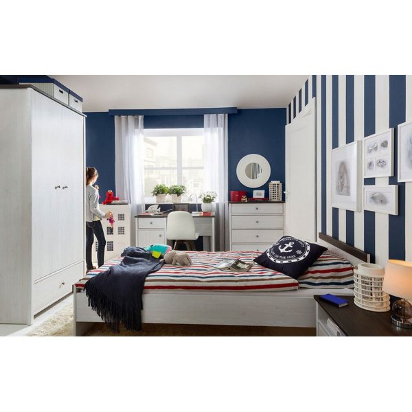 Salvador yöpöytä - Valkoinen/musta Salvador yöpöytä - Valkoinen/musta