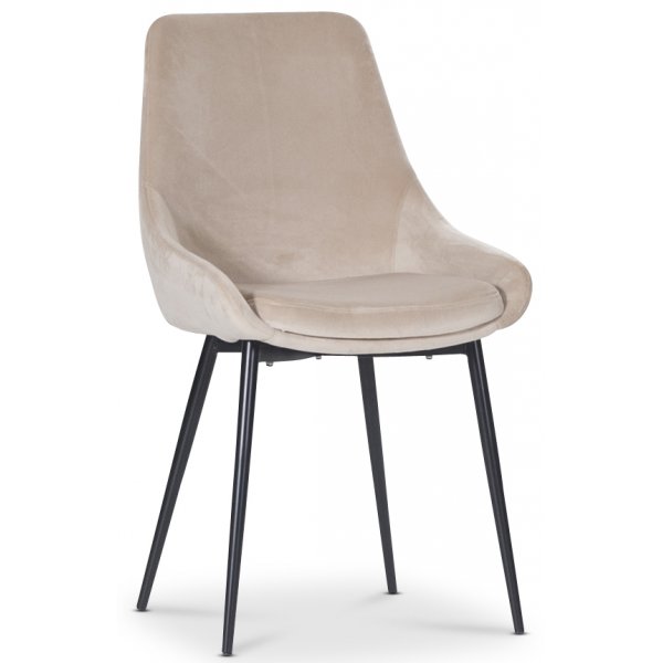 Plaza-ruokailuryhmä, marmoripöytä ja 4 kpl Theo-samettituolia - Beige/Harmaa/Musta + 2.00 x Huonekalujen jalat Plaza-ruokailuryhmä, marmoripöytä ja 4 kpl Theo-samettituolia - Beige/Harmaa/Musta + 2.00 x Huonekalujen jalat