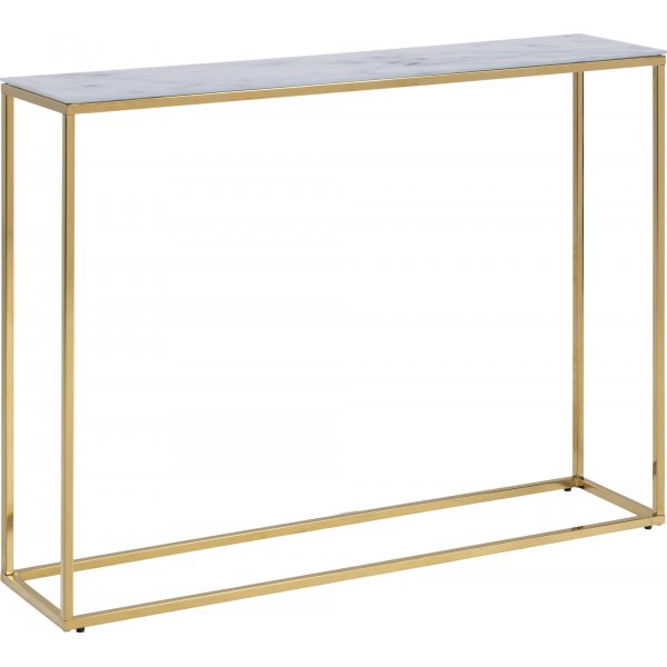 Alisma konsolipyt 110 cm - Valkoinen marmori/kulta