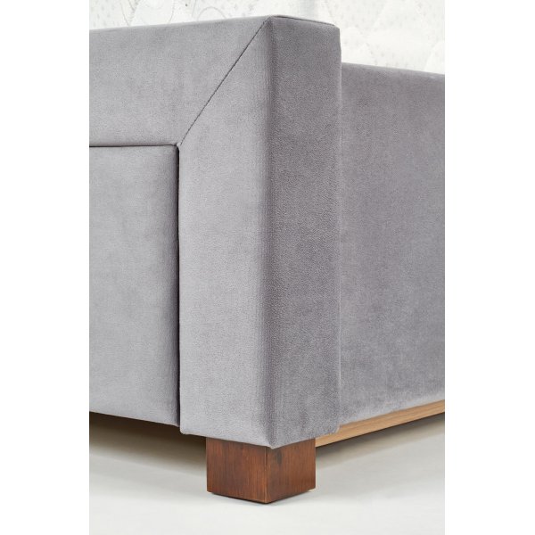 Binta sängynrunko - Harmaa (sametti) + Huonekalujen jalat Binta sängynrunko - Harmaa (sametti) + Huonekalujen jalat