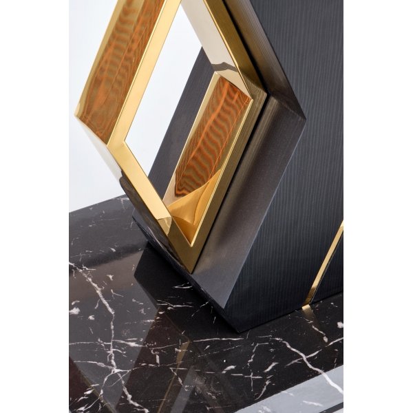 Vincenzo ruokapöytä 160-200 x 90 cm - Valkoinen marmori/musta/kulta Vincenzo ruokapöytä 160-200 x 90 cm - Valkoinen marmori/musta/kulta