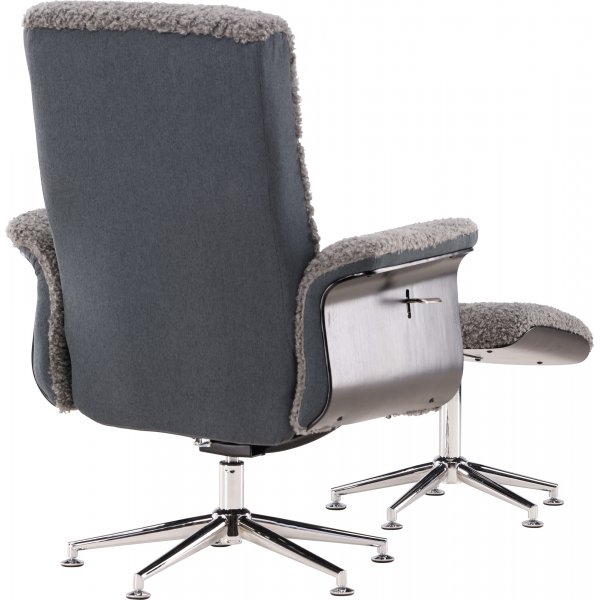 Nojatuoli jalkarahilla - Harmaa - Hagön + Huonekalujen tahranpoistoaine Nojatuoli jalkarahilla - Harmaa - Hagön + Huonekalujen tahranpoistoaine