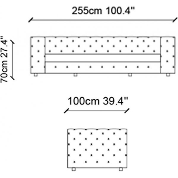 Zeus 3-istuttava sohva - harmaa Zeus 3-istuttava sohva - harmaa