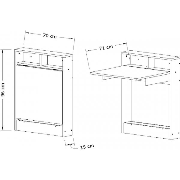 Kiinnitetty taitettava pöytä - Carraran marmoria Kiinnitetty taitettava pöytä - Carraran marmoria