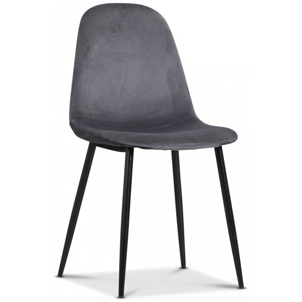 Tiana-ruokailuryhmä, pyöreä pöytä ja 4 kpl Carisma-samettituolia - Valkoinen/Harmaa Tiana-ruokailuryhmä, pyöreä pöytä ja 4 kpl Carisma-samettituolia - Valkoinen/Harmaa