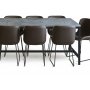 Texas ruokailuryhm 8 Texas ruokapydn tuolia Brown PU + Texas ruokapyt betoni 200x100 cm