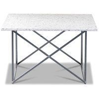 Terrazzo-sohvapöytä 75x75 cm - Bianco Terrazzo & Kromattu Cross-runko Terrazzo-sohvapöytä 75x75 cm - Bianco Terrazzo & Kromattu Cross-runko