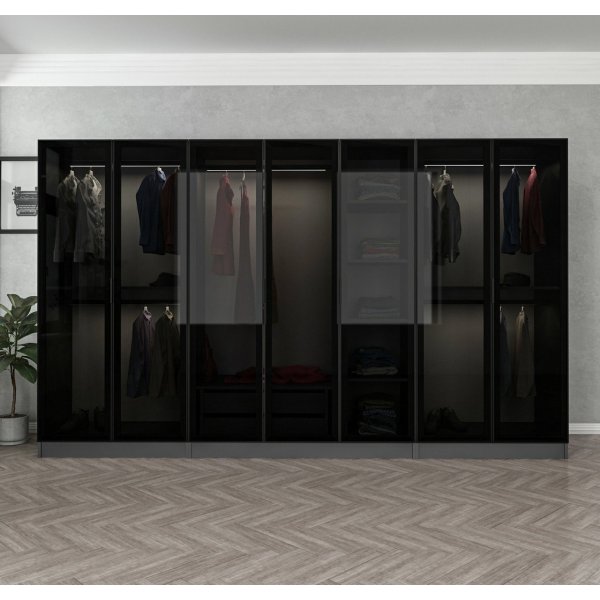 Cavolo-vaatekaappi 315 cm, variantti A - antrasiitti