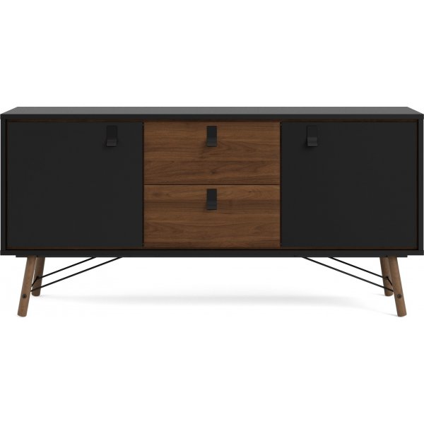 Ry senkki 2 ovella ja 2 laatikolla - Musta/pähkinä Ry senkki 2 ovella ja 2 laatikolla - Musta/pähkinä