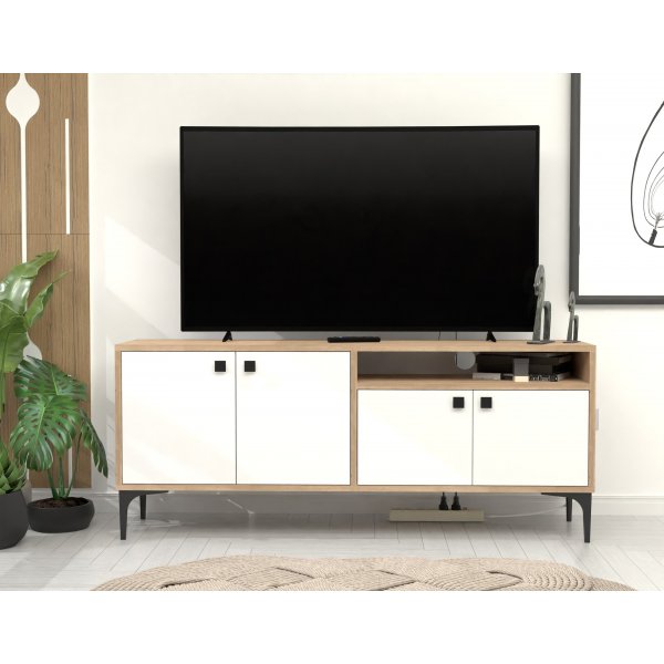 Artemis TV-taso - Valkoinen/tammi Artemis TV-taso - Valkoinen/tammi