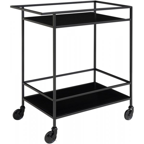 Valkoinen Tarjoiluvaunu 68 x 40 cm - Musta Valkoinen Tarjoiluvaunu 68 x 40 cm - Musta