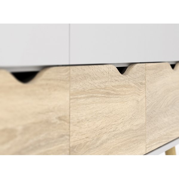 Oslon vaatekaappi 3 ovella - Valkoinen/tammi