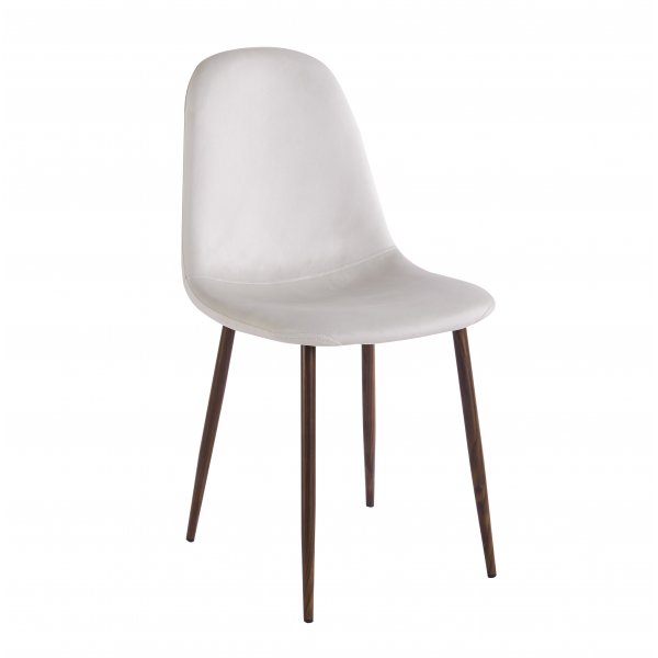 Dana-ruokapöytä Ø105 cm pähkinäpuuta ja 4 Alfred-ruokatuolia beigenvärisestä samettista ja pähkinäpuusta Dana-ruokapöytä Ø105 cm pähkinäpuuta ja 4 Alfred-ruokatuolia beigenvärisestä samettista ja pähkinäpuusta