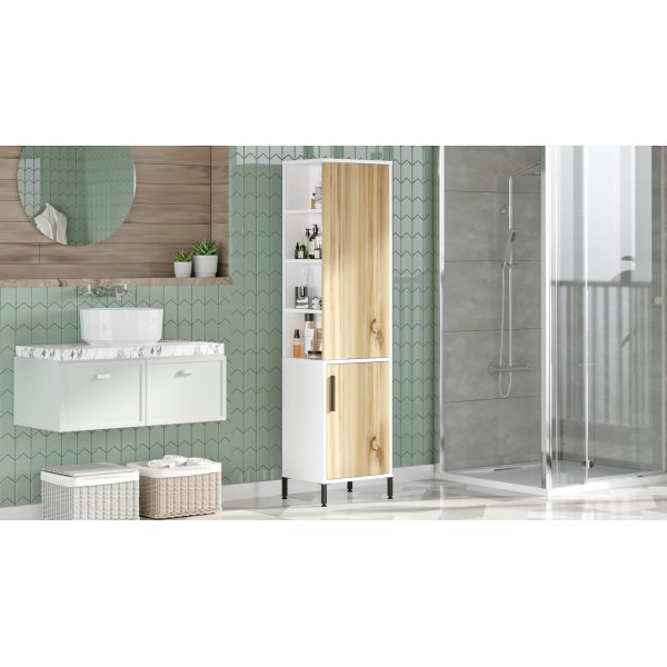 Vitale-kaappi 1 - Pähkinä/valkoinen Vitale-kaappi 1 - Pähkinä/valkoinen