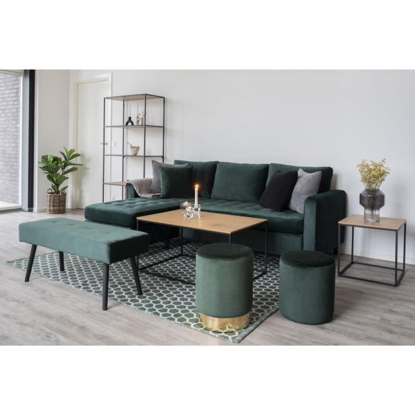 Valkoinen sivupöytä 45 x 45 cm - Musta/tammi jäljitelmä Valkoinen sivupöytä 45 x 45 cm - Musta/tammi jäljitelmä