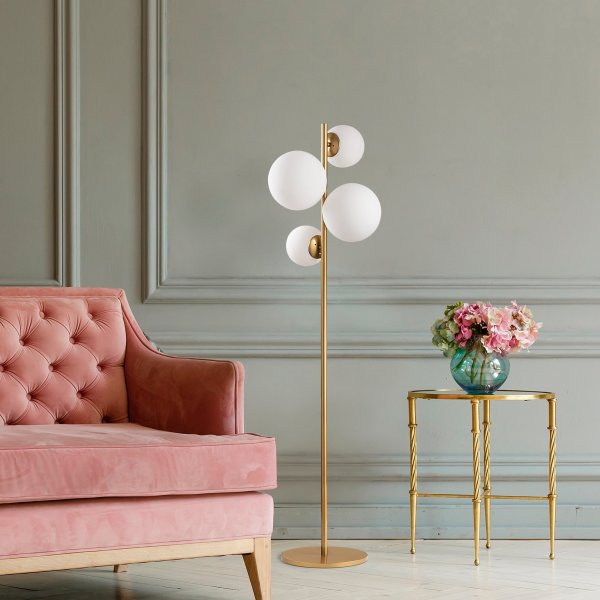 Viiloitettu lattiavalaisin 10523 - Antiikki/valkoinen Viiloitettu lattiavalaisin 10523 - Antiikki/valkoinen