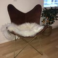 Asiakaskuva Lepakkomainen Trendens-nojatuoli - Ruskea nahka / messinki