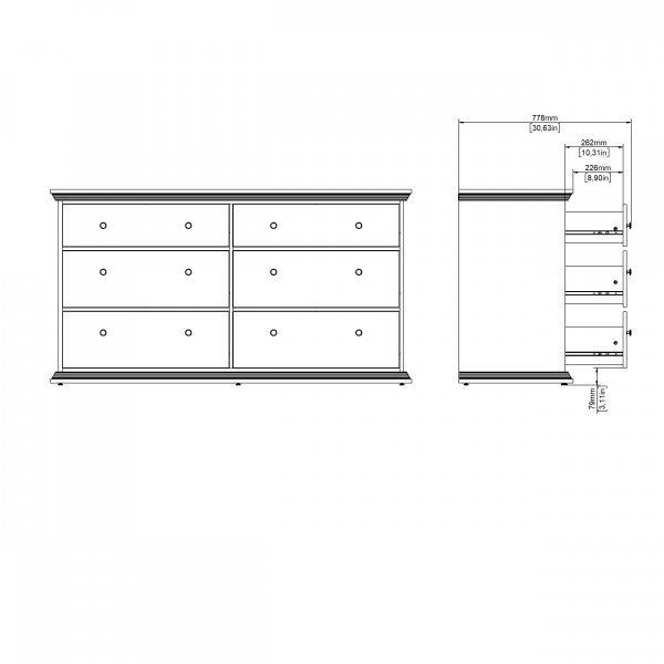 North-lipasto, jossa kaksi laatikkoa, 6 laatikkoa