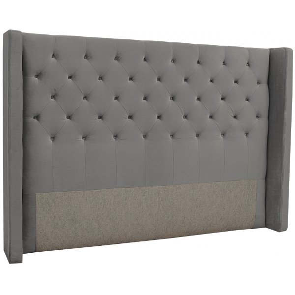 Almedal-sängynpääty napeilla (Harmaa sametti) - Valinnainen leveys Almedal-sängynpääty napeilla (Harmaa sametti) - Valinnainen leveys