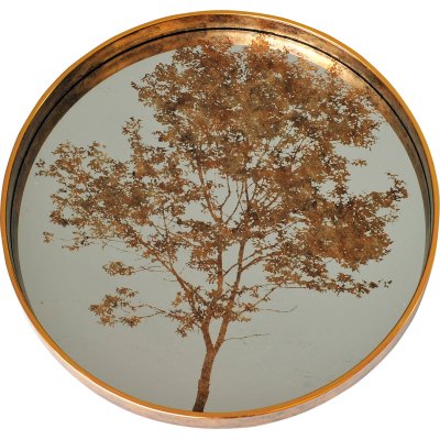 Kultainen tarjoilualusta peililasilla - Tree