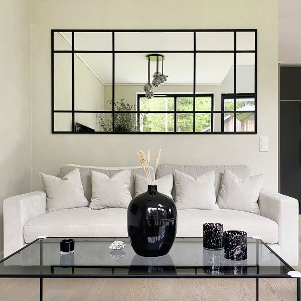 Kokovartalopeili 110 � 220 cm Rivillinen - Musta kehys