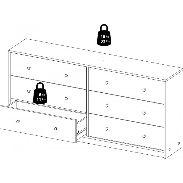 May-lipasto musta, 6 laatikkoa, 143 cm leve + Huonekalujen tahranpoistoaine