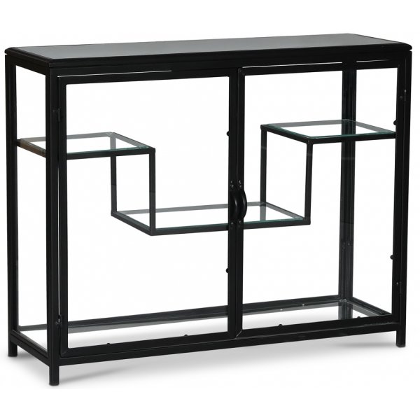 Winchester-kaappi - Musta metalli / lasi + Huonekalujen jalat