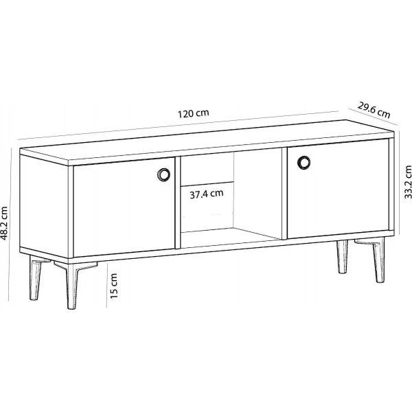 Paridon mediapenkki - Safiiri/tammi/valkoinen Paridon mediapenkki - Safiiri/tammi/valkoinen