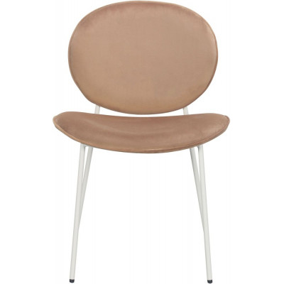 Rondo-tuoli samettia - Vaaleanruskea + Huonekalujen jalat