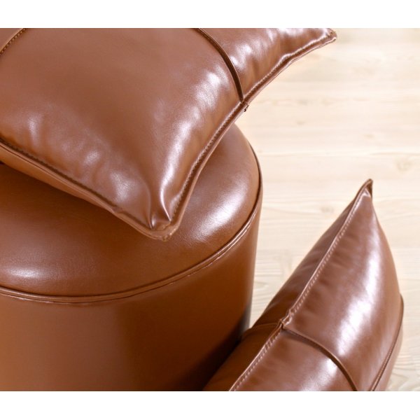 Milotte-pouf - tummanruskea