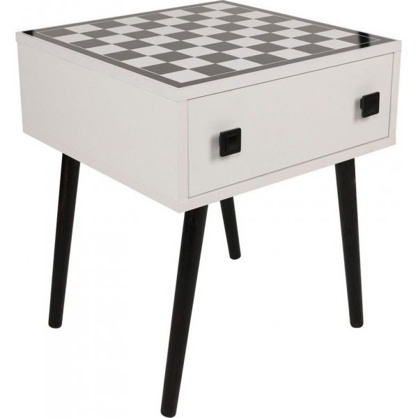 Shakkishakkipöytä 50 x 50 cm - Valkoinen/musta Shakkishakkipöytä 50 x 50 cm - Valkoinen/musta