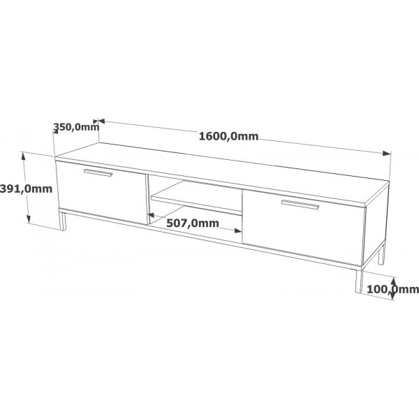 Rialto mediapenkki - mänty/antrasiitti Rialto mediapenkki - mänty/antrasiitti