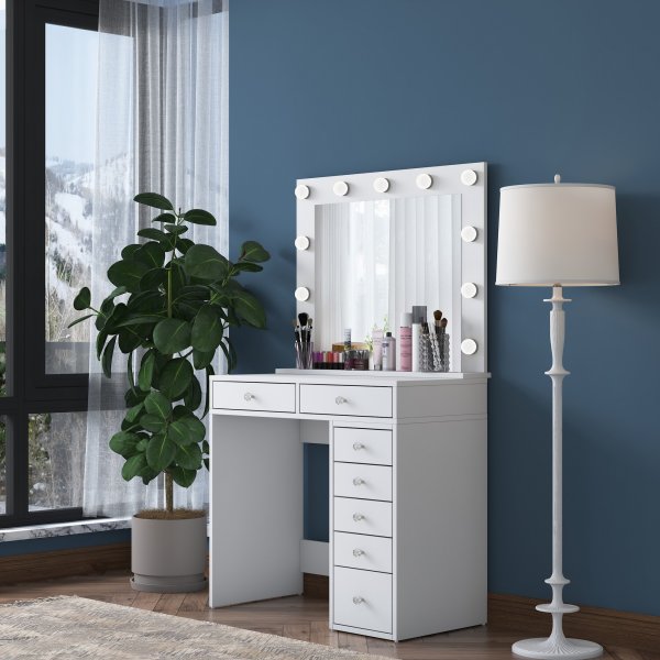 Bijou peilipöytä 15 - 90 x 44,5 cm - Valkoinen Bijou peilipöytä 15 - 90 x 44,5 cm - Valkoinen