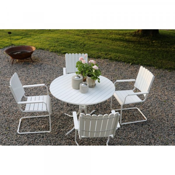 Holmsundin ruokaryhm�p�yt� sis. 4 tuolia - valkoinen