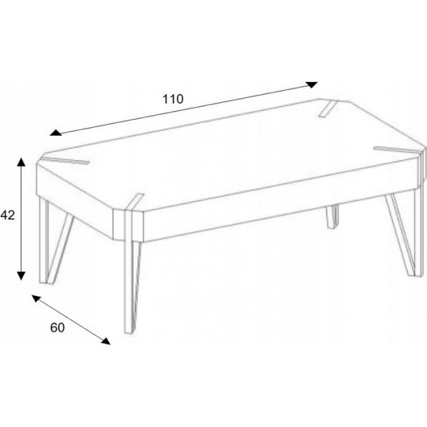 Odell sohvapyt - Tammi / musta