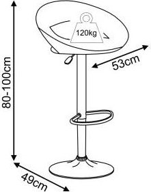Musta baarijakkara, korkeussäädettävä Musta baarijakkara, korkeussäädettävä