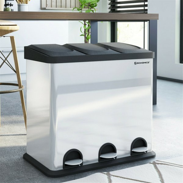 Luan roskakori 54 l - Hopea/musta