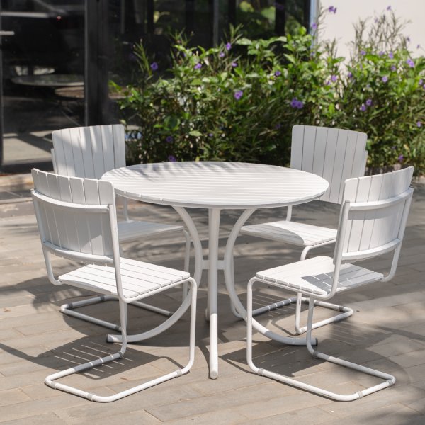 Holmö ruokapöytä ja 4 tuolia - Valkoinen Holmö ruokapöytä ja 4 tuolia - Valkoinen