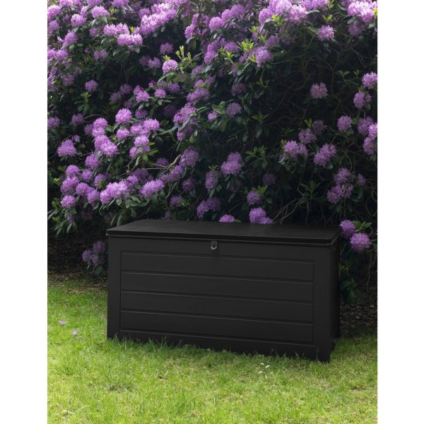 Dubrovnik tyynylaatikko 146,5 x 61 cm 490 litraa - Musta muovi Dubrovnik tyynylaatikko 146,5 x 61 cm 490 litraa - Musta muovi