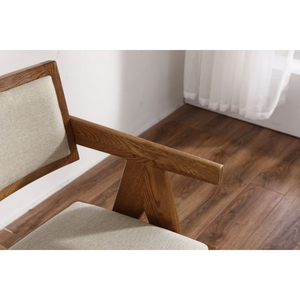 Nojatuoli Pähkinäpuu / Pellava - Sara Nojatuoli Pähkinäpuu / Pellava - Sara